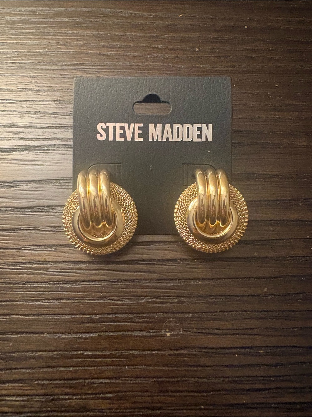 NEW Steve Madden Gold Textured Earrings
